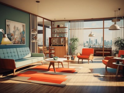 Interior Living Room Of A 1960S Style Apartment