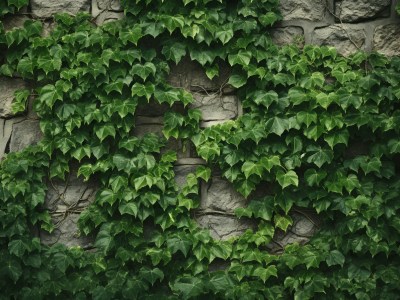 Ivy Wall Against A Stone Wall Background Stock Photo