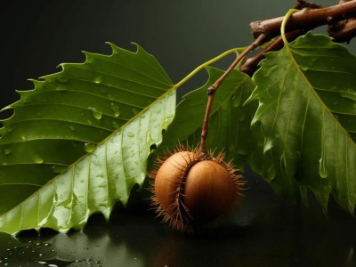 Large Leaf With A Brown Pod