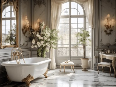 Large Paris Bathroom Shows A Vintage Style Look