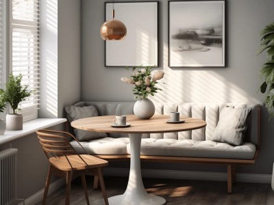 Living Room With A Modern Table And Chairs