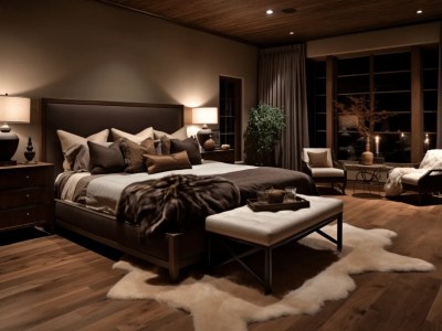 Luxurious Bedroom With A Wood Floor