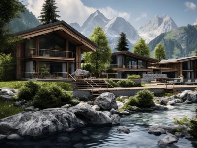 Luzern Chalet Rendered Hdsequence 3D With Mountains And Lake