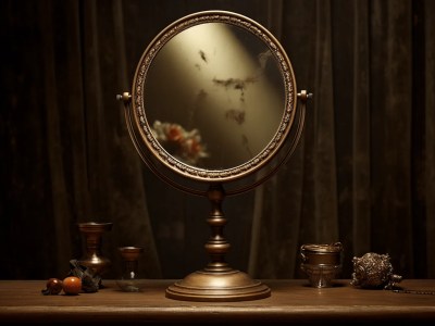 Mirror On A Table With Other Objects