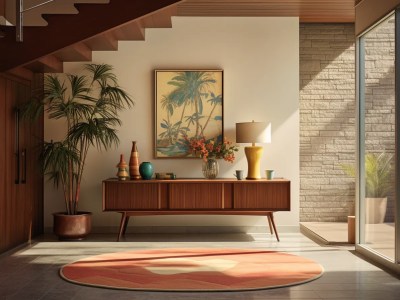 Modern Entryway With Doorway, Potted Plants, And Floor Model