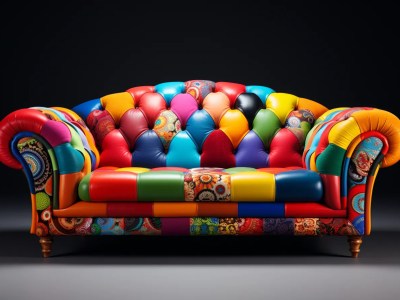 Multicolored Leather Sofa