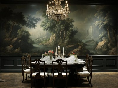 Mural Is The Wall In A Dining Room