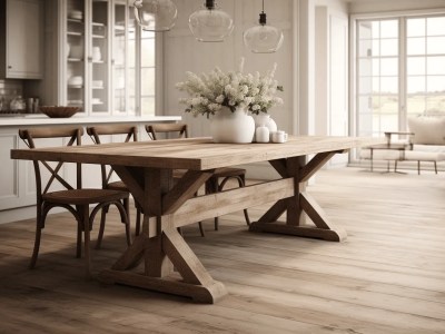 Oak Trellis Dining Room Table, Rustic Dining Furniture