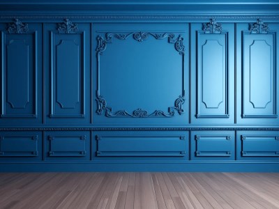 Old Blue Room With Carved Wall