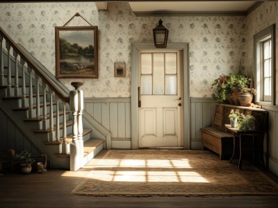 Old Staircase In A Hallway