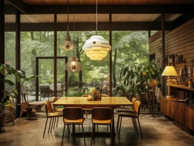 Older Style Dinning Room With Large Windows