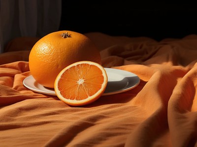 Orange Standing On Top Of A Bed Sheet