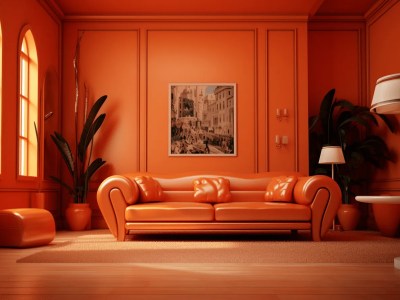 Orange Wall Inside Room