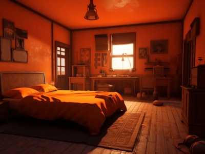 Orangecolored Bedroom