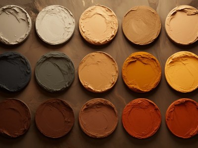 Photo Of Various Colored Paints That Are Arranged On A Brown Background