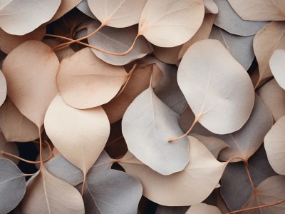 Pile Of Brown And Beige Eucalyptus Leaves