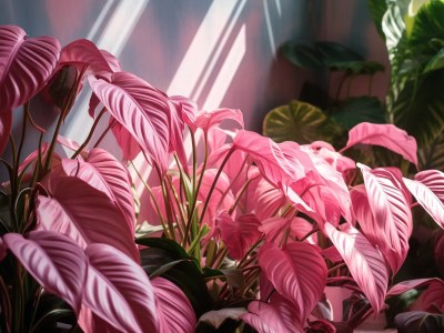 Pink Plants Growing In Shadows