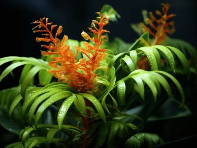 Plant With Some Leaves That Are Orange