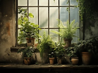 Plants Growing Right In Front Of A Window