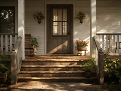 Porch With Wooden Steps