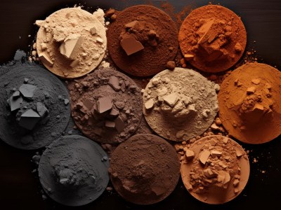 Powders In Brown, Orange And Cream Shape