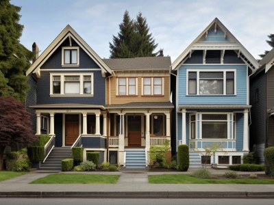 Row Of Houses On A Block