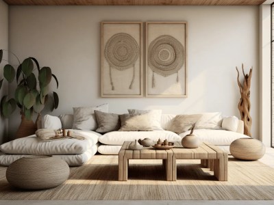 Simple Living Room Has White And Wooden Furniture