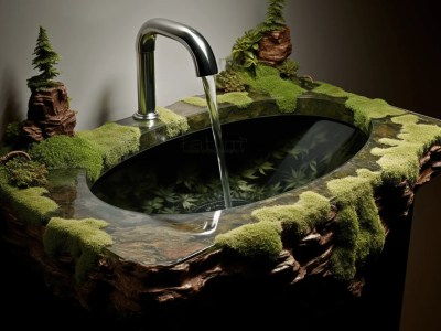 Sink Made Of Moss And Trees