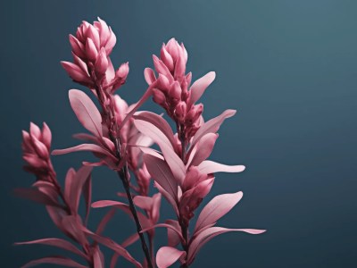 Small Group Of Pink Flowers Next To A Dark Background