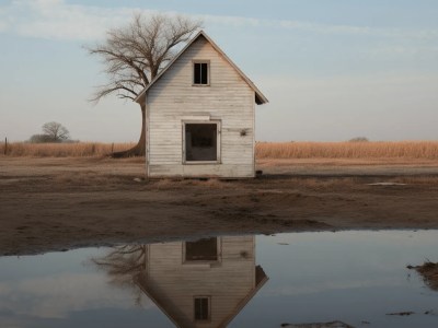 Small House With A Single Tree