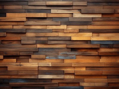 Textured Wooden Wall With Different Wooden Colors And Patterns