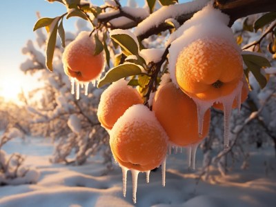 Thai Frozen Fruit Oranges Branch Desktop Wallpaper