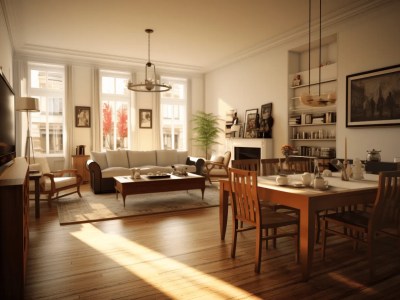 This Is A 3D Rendering Of A Living Room Table