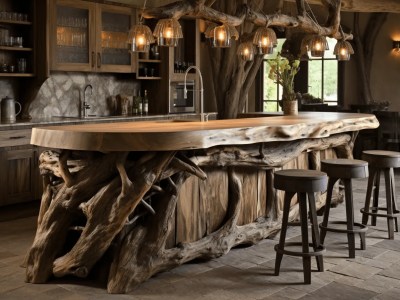 This Rustic Bar For The Kitchen Is Really Cool