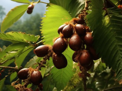 Trees In A Forest Of Cherry Fruits