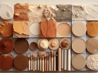 Various Foundation And Makeup Items On A White Tray