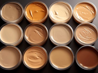 Various Shades Of Foundation In A Number Of Containers