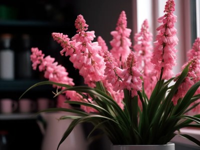 Vase Of Pink Flowers Sitting On A Kitchen Counter