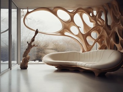 Very Modern And Intricately Designed Piece Of Furniture In A Room