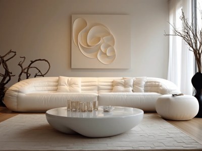 White Living Room With A Coffee Table