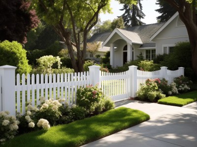 White Picket Fence And Large Backyard