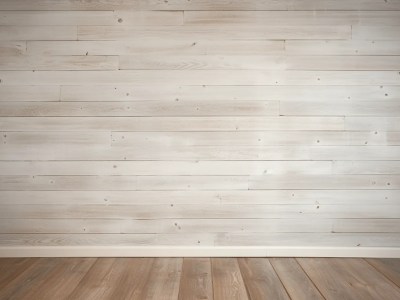 White Wood Wall In A Room With Wooden Floor Stock Fotografia