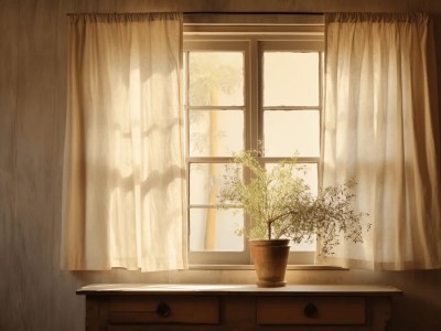 Window With Curtains