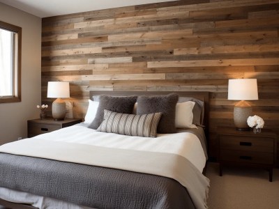 Wood Paneled Bedroom Wall