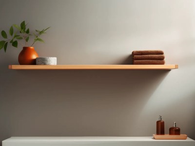 Wood Shelf, Shelf Space And Empty Space On Wall, Empty Space Above Toilet