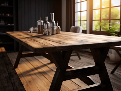 Wooden Restaurant Dinner Table